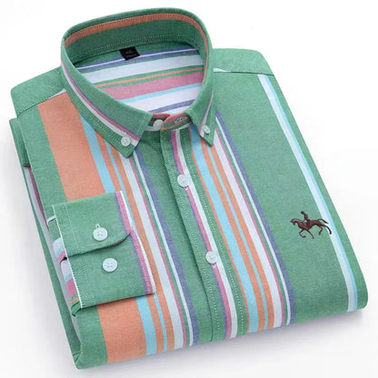 Mens Leisure Embroidered Horse Shirts Streetwear