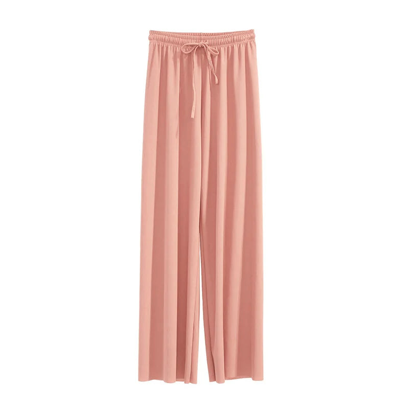 Women Ankle-Length Wide Leg Pants Casual  Female Trousers