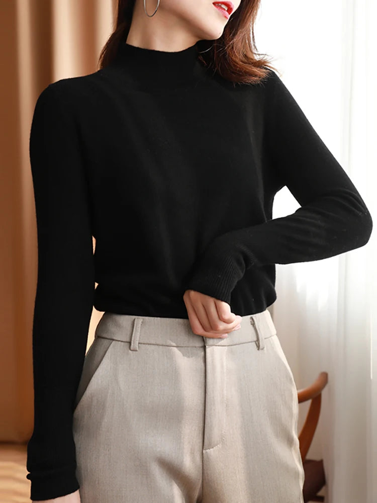 Women Fashion Turtleneck Pullover Top