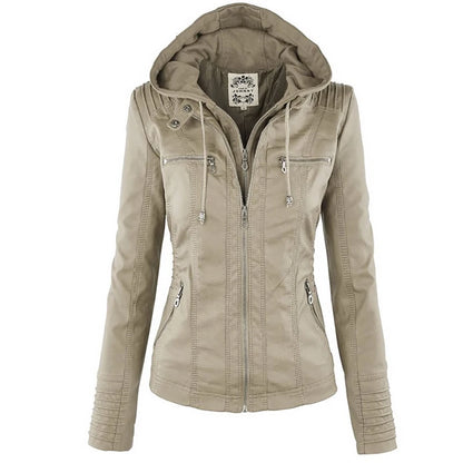 Winter Leather Jacket Women Casual Basic Coats