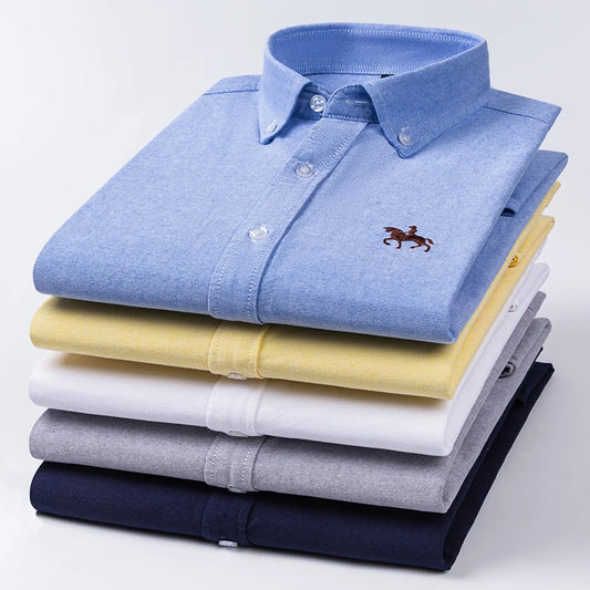 Mens Leisure Embroidered Horse Shirts Streetwear