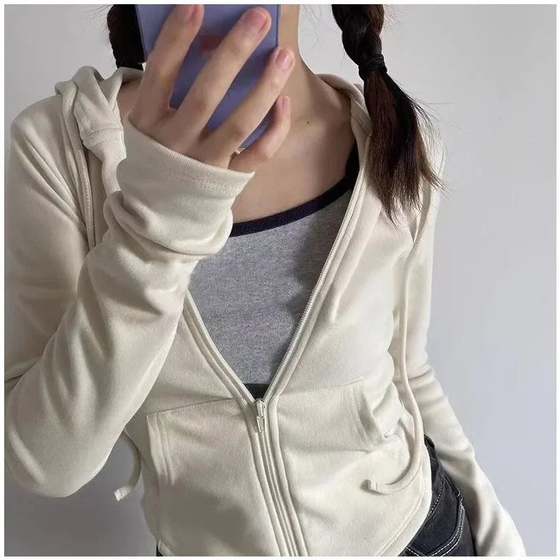 Cardigan Sweatshirt Women's  Waist-fitted