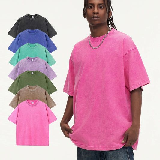 Summer T shirt for Men Women Cotton Loose O-Neck Oversized T-shirt