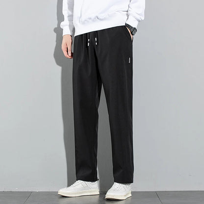 Men's New Black Gray Straight Leg Sweatpants