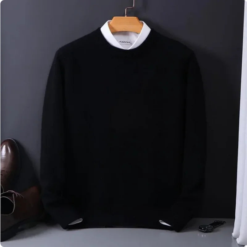 Sweater O-neck Pullovers Men's Loose Bottom Shirt