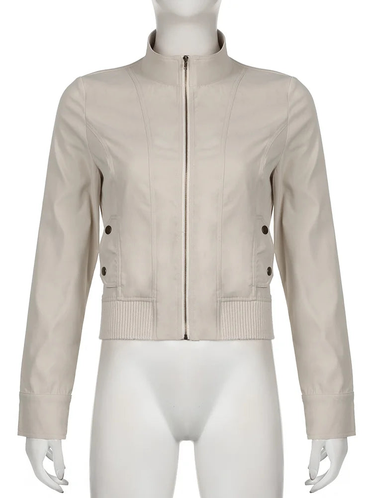 Jackets Autumn Streetwear Pockets Solid Coats