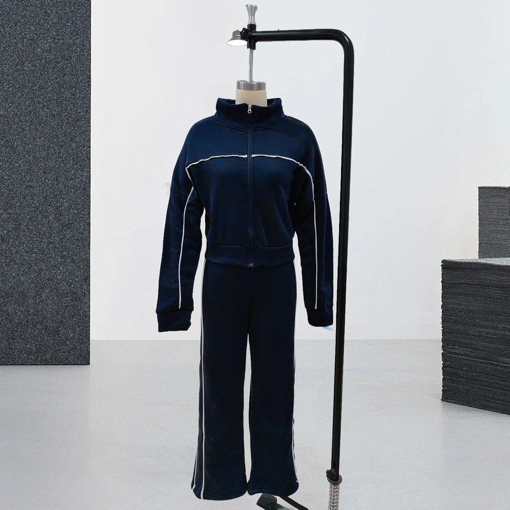 Women Sportwear Half-high Collar Pullover  Baggy Trousers