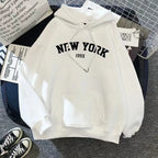 Sweatshirts for Women New York Letter Casual Loose Fleece Tops