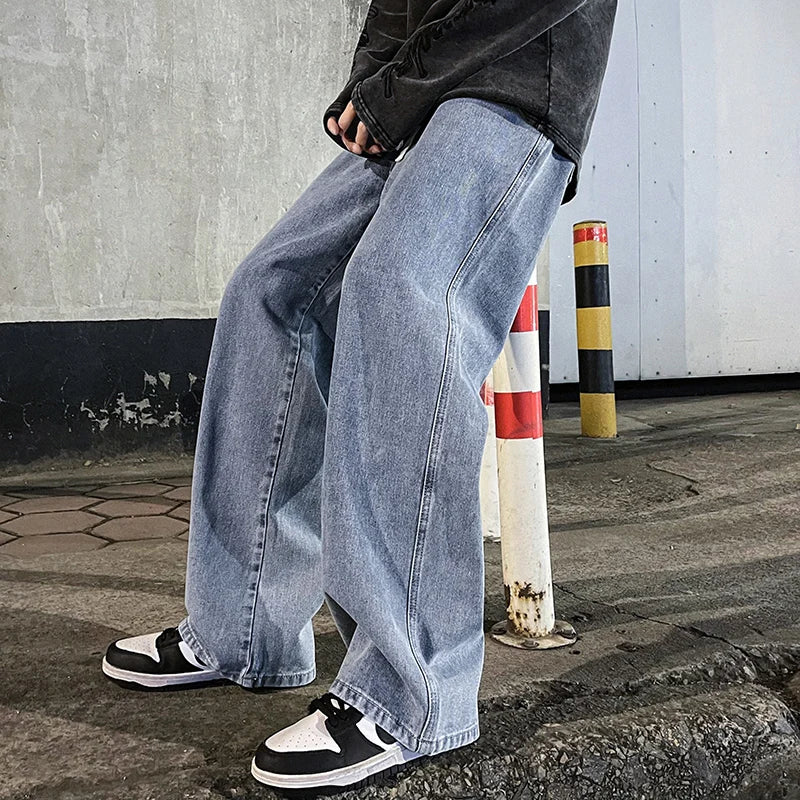Men Loose Straight Wide Leg Pants