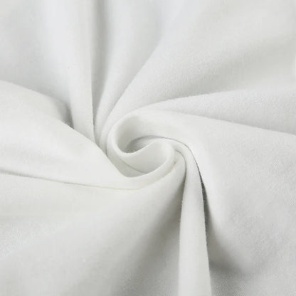 Top Basic White Short Sleeve Crewneck T-shirt Women