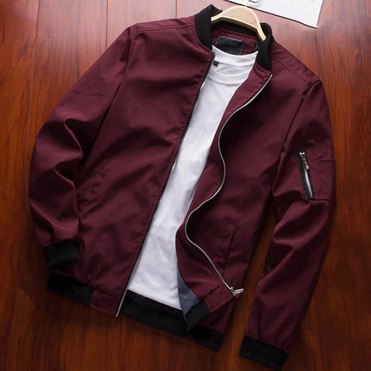 Men Thin Slim Long Sleeve baseball Jackets