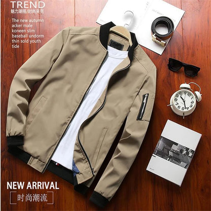Men Thin Slim Long Sleeve baseball Jackets