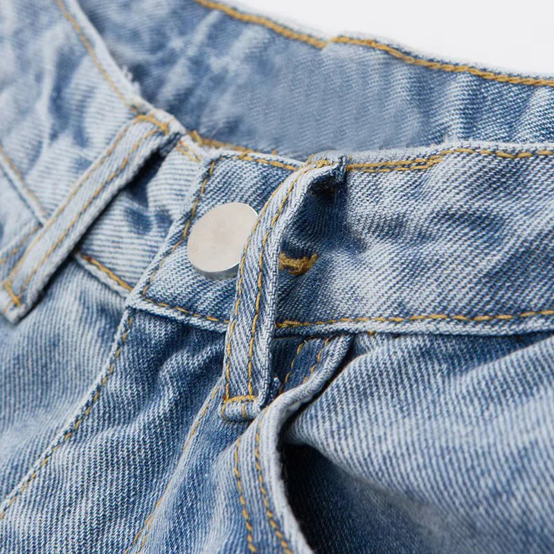 High-waist  Women Jeans Trousers Cotton Material