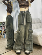 New Ladies Cargo Jeans American Street Style Baggy Cargo Pants