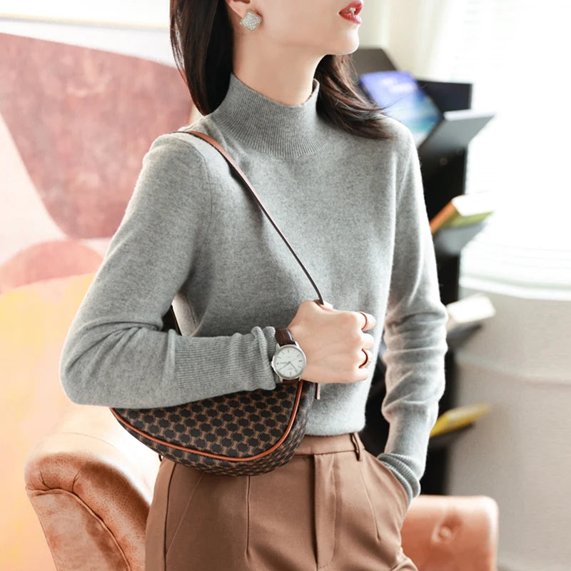 Women Fashion Turtleneck Pullover Top
