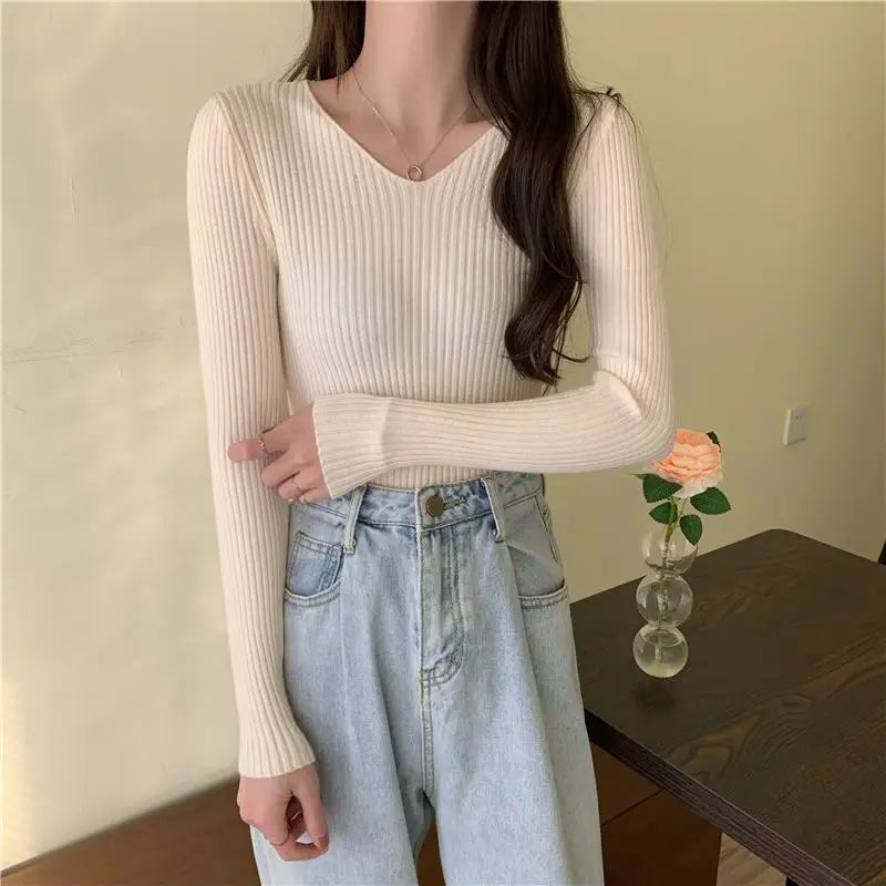 Women Sweaters Casual Long Sleeve Knitted Pullover