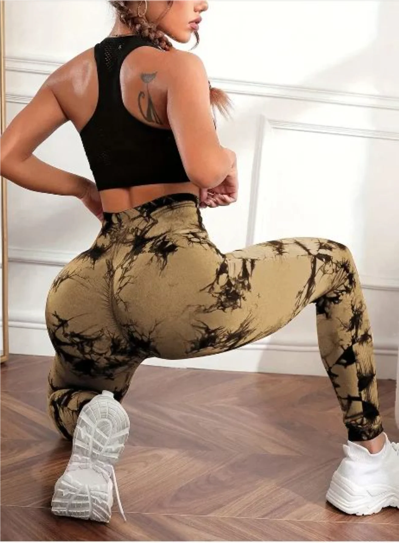 Gym Leggings Tie-Dye Yoga Pants for Women's