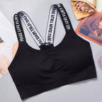Letter strap back underwear women  with chest cushion back