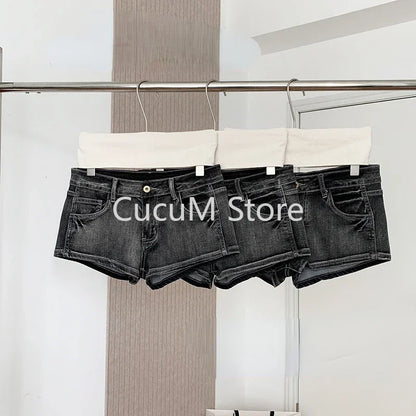 Women Streetwear Fashion 2000s Jean Shorts Denim Hot Pants