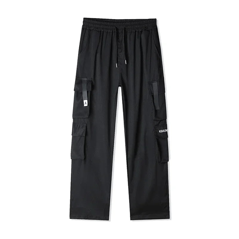 Black American Overalls High Street Boys Straight Leg Casual Pants