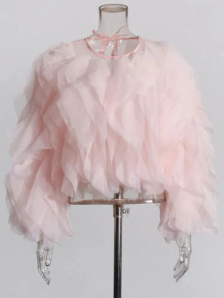 Ruffles Shirts For Women Pullover Blouse Female Fashion Style