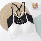 Letter strap back underwear women  with chest cushion back