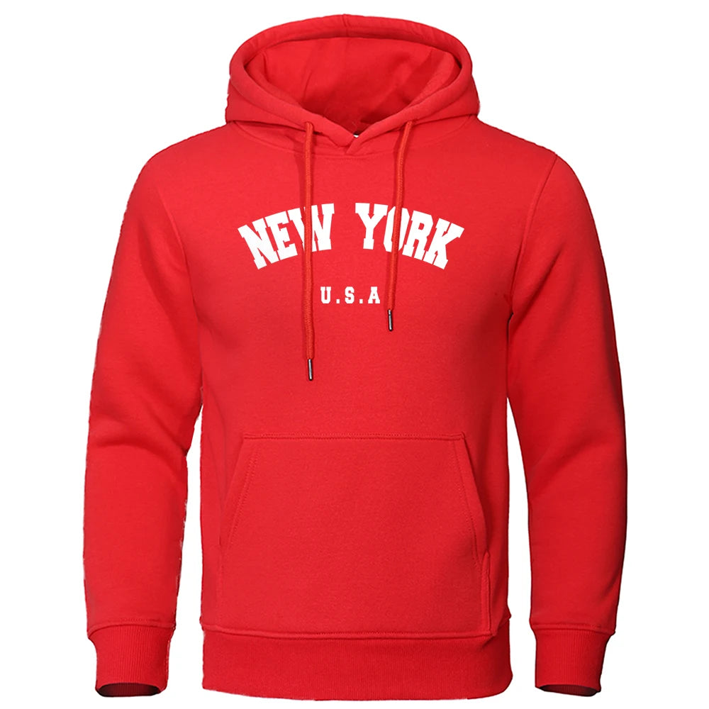 NEW YORK Men Fashion Casual Long Sleeves Street Sweatshirt