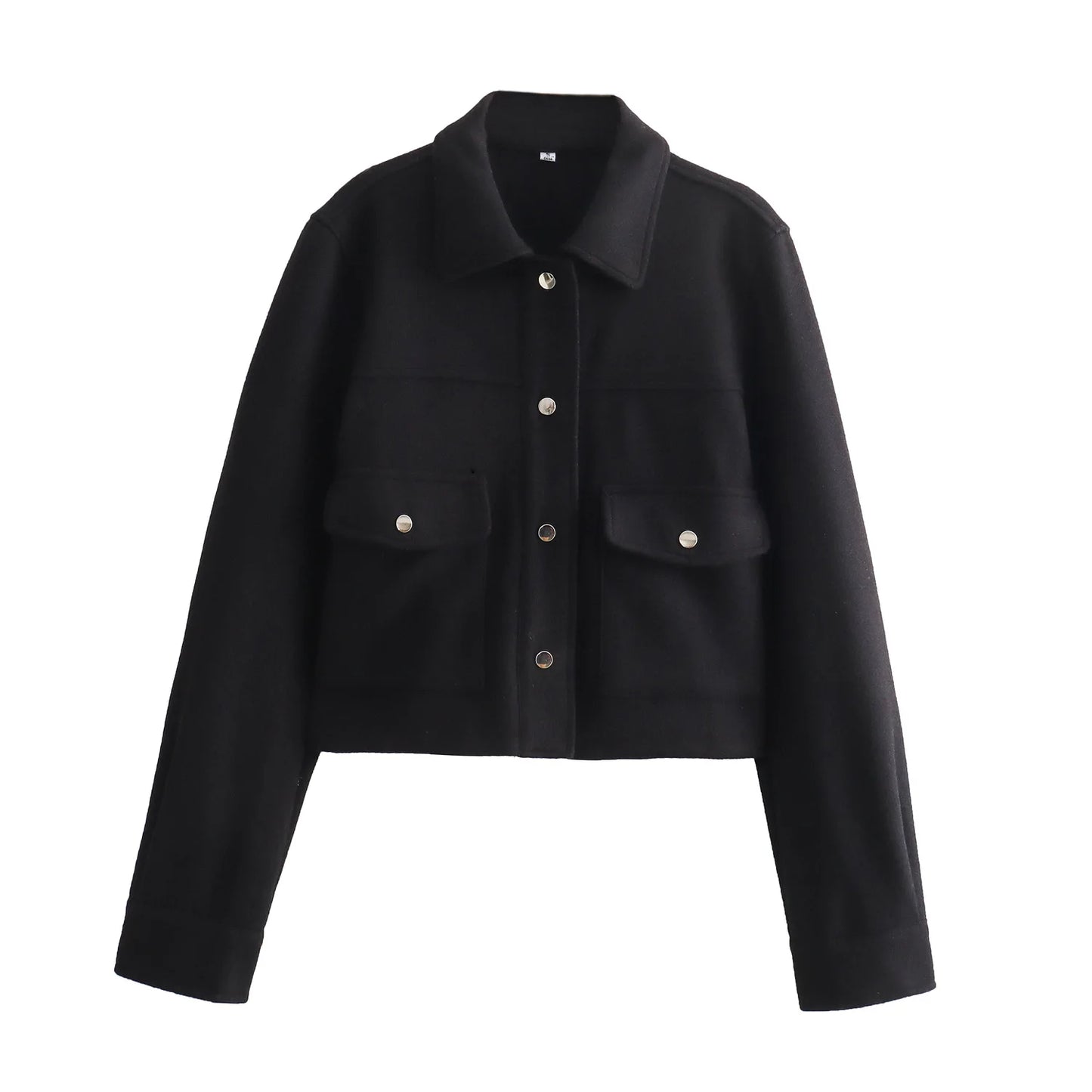 Jackets For Womens Front Pockets Button Long Sleeve Jacket