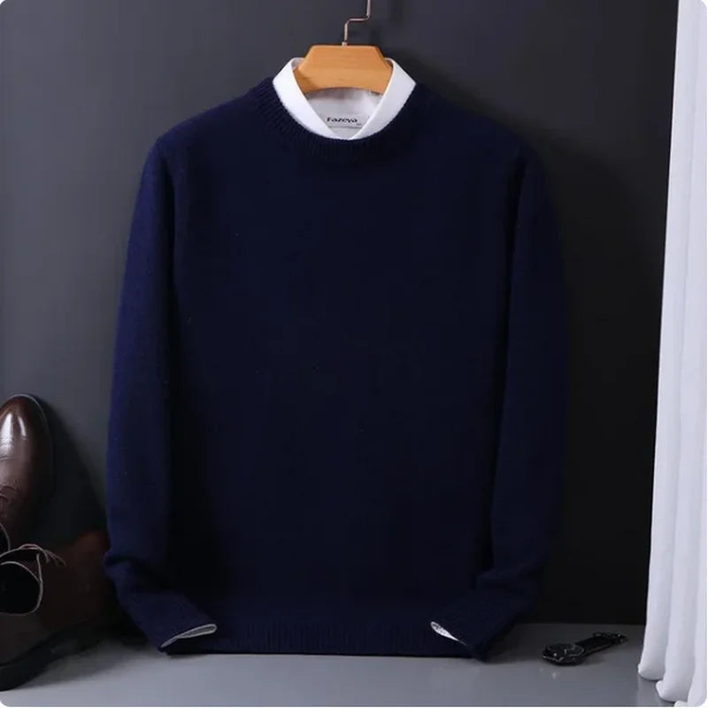 Sweater O-neck Pullovers Men's Loose Bottom Shirt