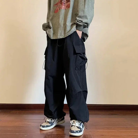 New Men's Overalls Multi-Pocket American Hiphop Pants