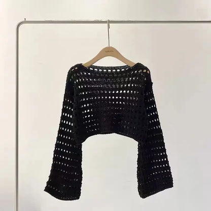 Top Summer Beach Bikini Cover Up Crop Pullover Wool Knitwear