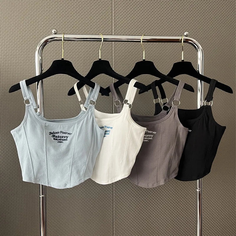 Tops Women Summer Sexy Streetwear Short Slim Vest
