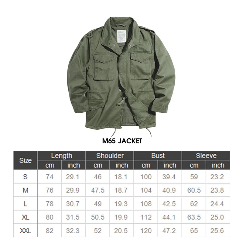 Men’s Vintage Green Army Jacket with Utility Pockets
