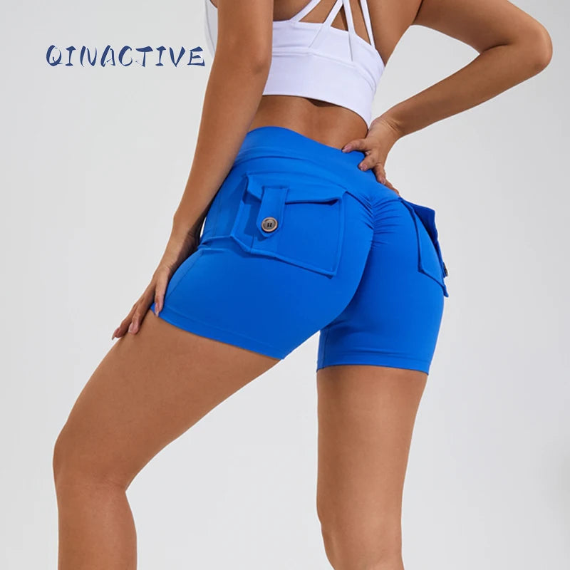 Yoga Shorts for Women Pocket Scrunched Butt Gym Leggings