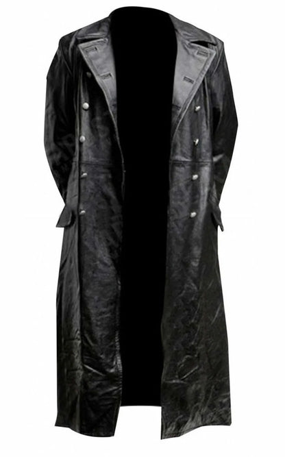 MEN'S GERMAN CLASSIC MILITARY UNIFORM OFFICER BLACK LEATHER