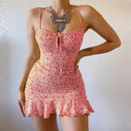 Women's Sexy Casual Home Small Floral Camisole Dress