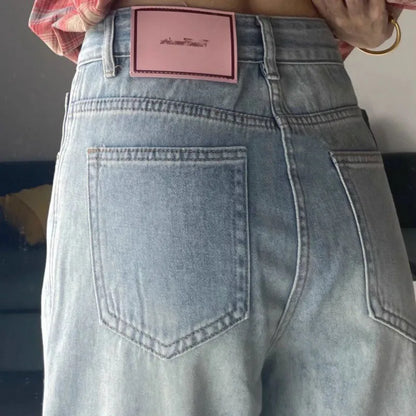 Women Wide Leg Baggy Jeans Long Skater Trousers
