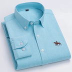 Mens Leisure Embroidered Horse Shirts Streetwear