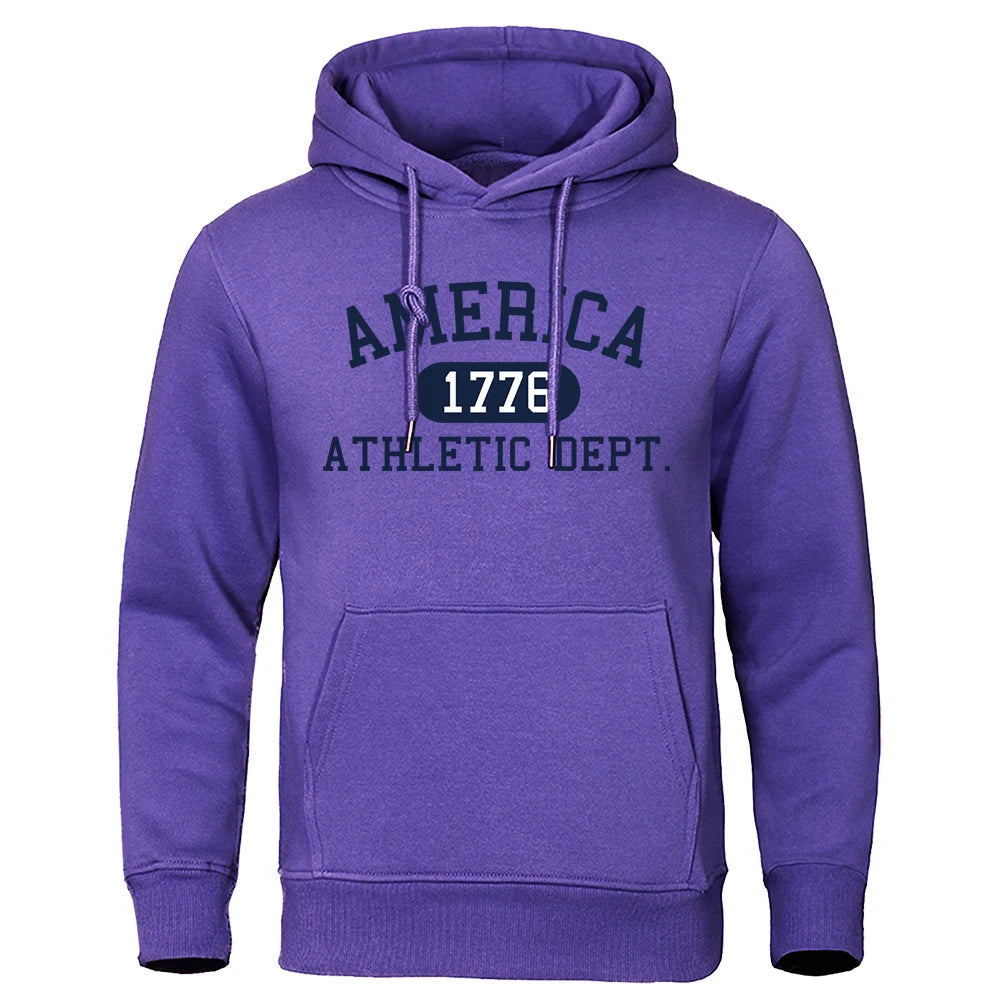Athletic Dept Letter Print Mens Hoodies