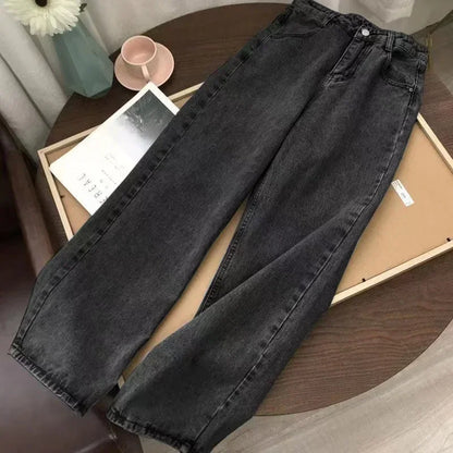 New American women's washed grey jeans Streetwear