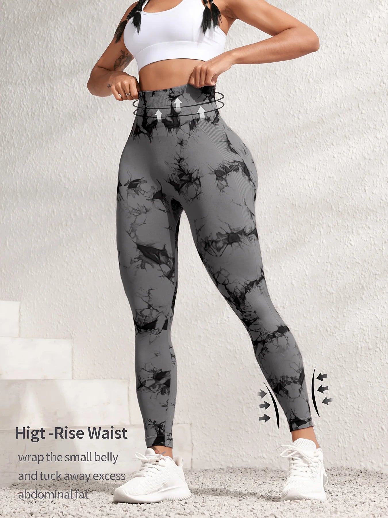 Gym Leggings Tie-Dye Yoga Pants for Women's