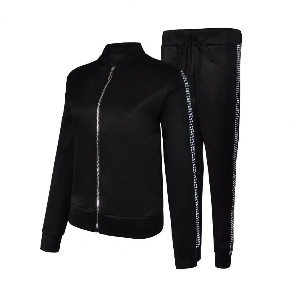 Women Tracksuit Sweatshirt Drawstring Pants Suit for Gym
