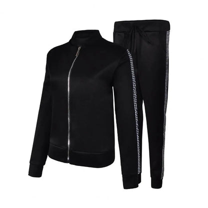 Women Tracksuit Sweatshirt Drawstring Pants Suit for Gym