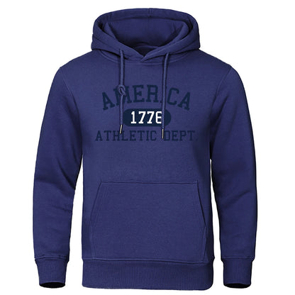 Athletic Dept Letter Print Mens Hoodies
