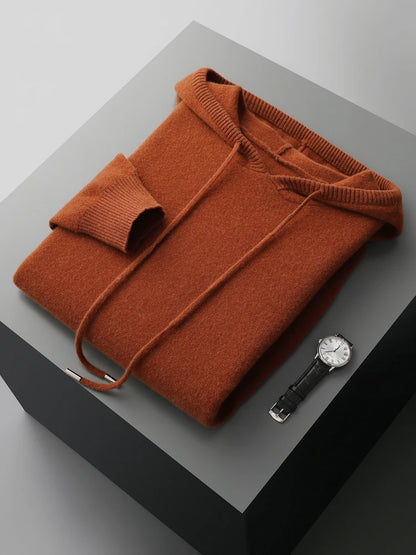 Men Hooded Pullover Sweater Long Sleeve Casual Style Clothing Tops