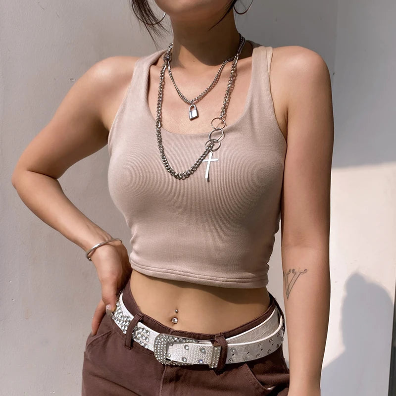 Women Simple Casual Solid Slim Fit Vests