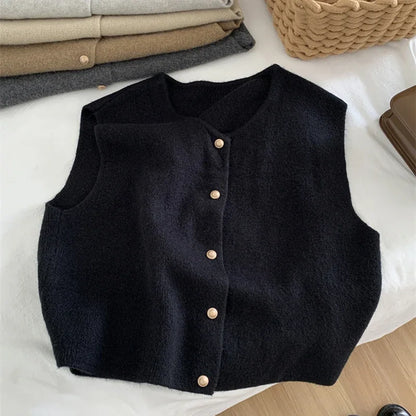 Women Cardigan Sleeveless Sweater Tanks Fashion