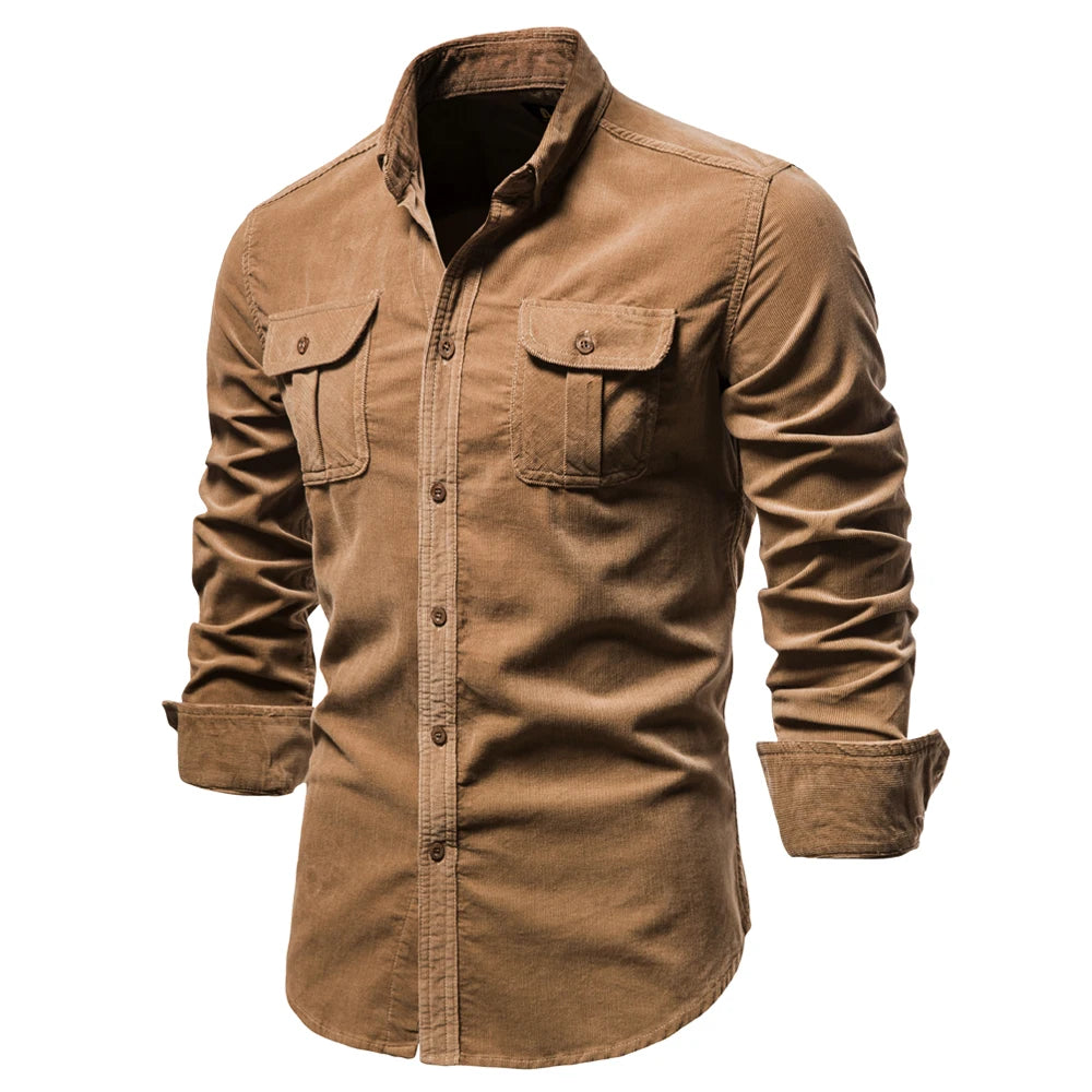 New Single Breasted 100% Cotton Men's Shirt Casual Fashion