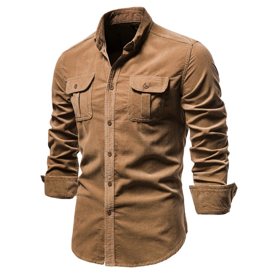 New Single Breasted 100% Cotton Men's Shirt Casual Fashion