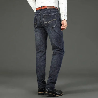 Men's Jeans Casual Straight Fashion Classic Blue Black Work Denim clothing